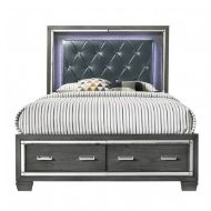 Picture of Titanium King Tufted Upholstered Storage Bed