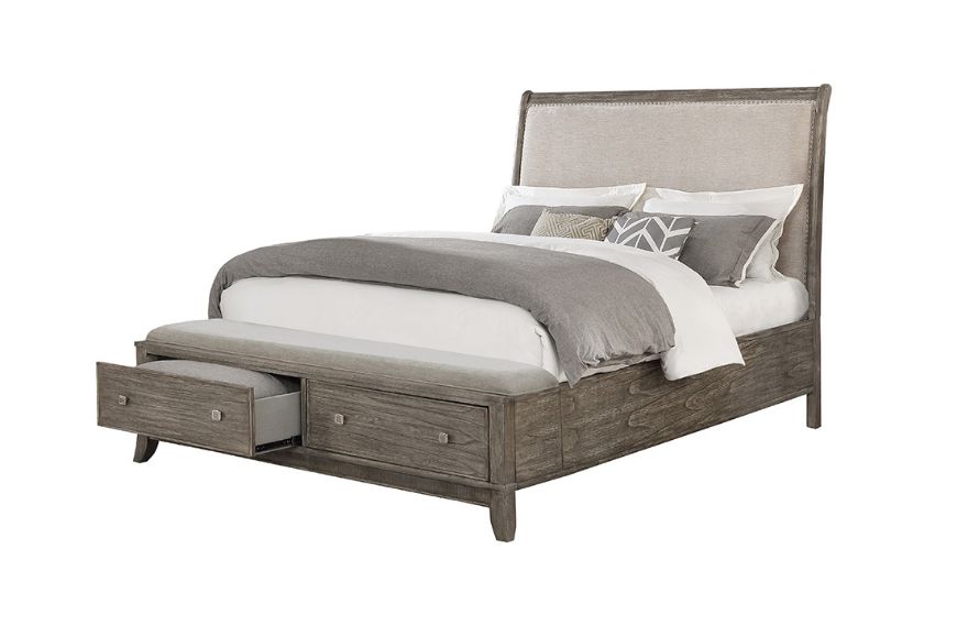 Picture of Mindi Grey King Upholstered Storage Bed