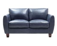 Picture of Travis Blue Leather Loveseat
