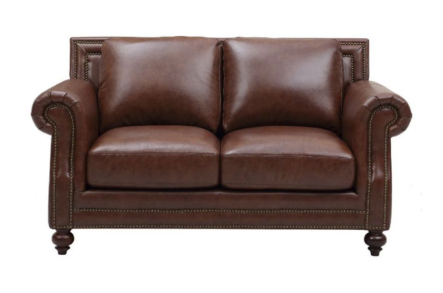 Picture of Bayliss Rustic Brown Leather Loveseat
