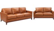 Picture of Newport Camel Leather Loveseat